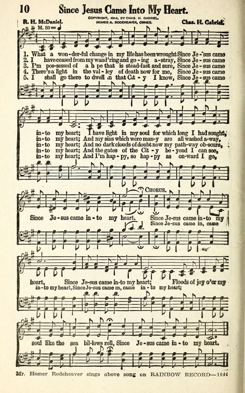 Favorite Selections from Victorious Service Songs: Designed for Conventions and Other Special Occasions page 10