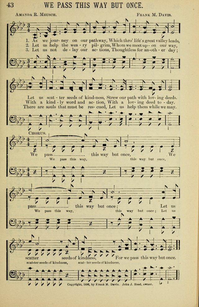 Gospel Hosannas: A Choice Collection of Hymns and Tunes for use in Evangelistic, Brotherhood and Mission Meetings, Sunday School, Etc. page 43