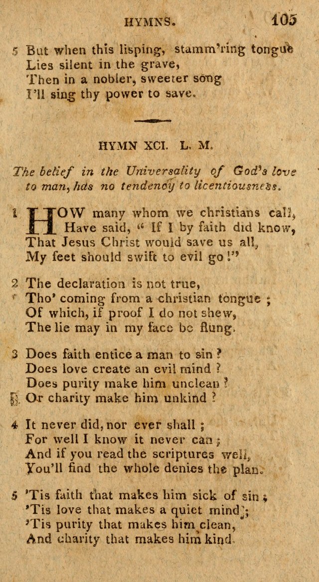 The Gospel Hymn Book: being a selection of hymns, composed by different authors designed for the use of the church universal and adapted to public and private devotion page 105