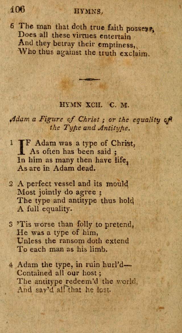 The Gospel Hymn Book: being a selection of hymns, composed by different authors designed for the use of the church universal and adapted to public and private devotion page 106