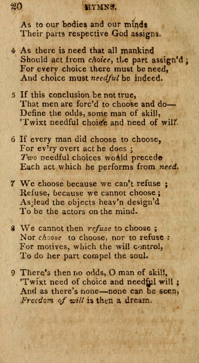 The Gospel Hymn Book: being a selection of hymns, composed by different authors designed for the use of the church universal and adapted to public and private devotion page 20