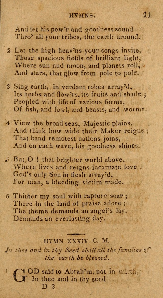 The Gospel Hymn Book: being a selection of hymns, composed by different authors designed for the use of the church universal and adapted to public and private devotion page 41
