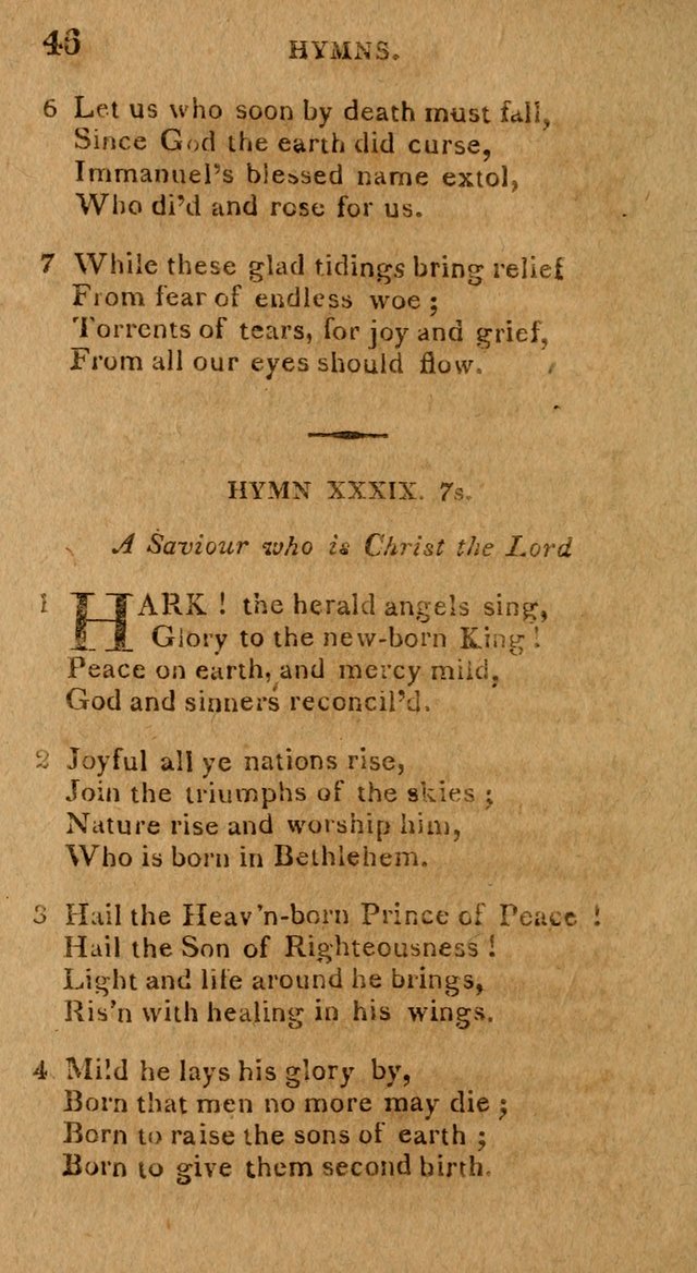 The Gospel Hymn Book: being a selection of hymns, composed by different authors designed for the use of the church universal and adapted to public and private devotion page 46