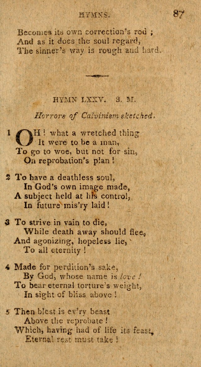 The Gospel Hymn Book: being a selection of hymns, composed by different authors designed for the use of the church universal and adapted to public and private devotion page 87