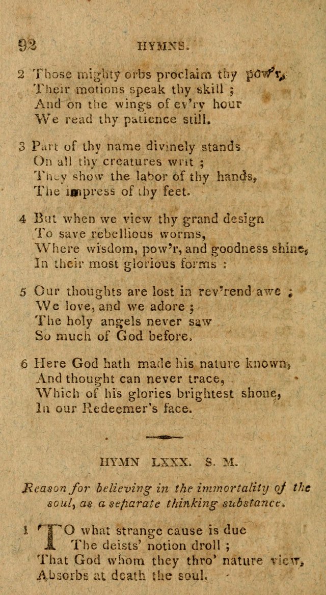 The Gospel Hymn Book: being a selection of hymns, composed by different authors designed for the use of the church universal and adapted to public and private devotion page 92