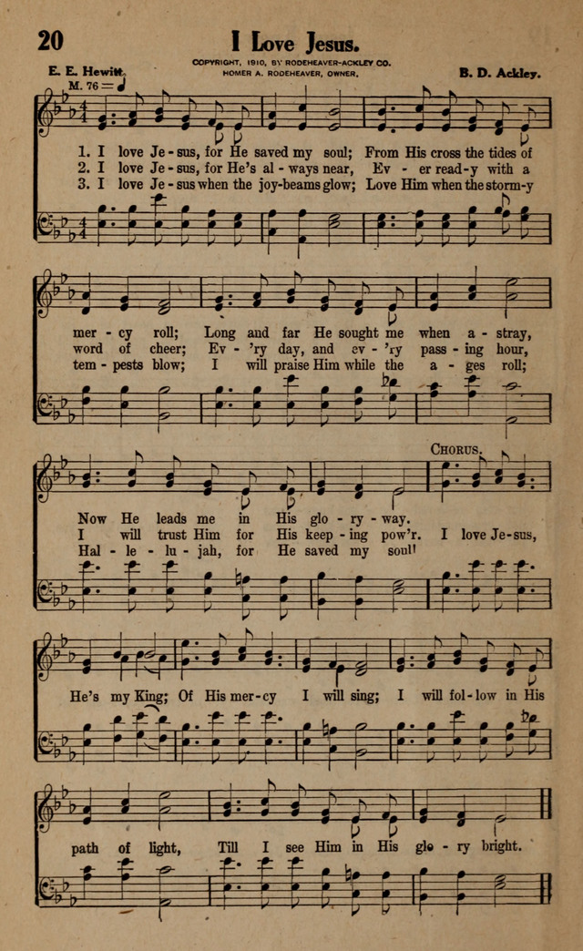 Gospel Hymns and Songs: for the Church, Sunday School and Evangelistic Services page 20
