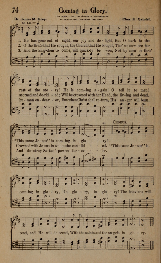 Gospel Hymns and Songs: for the Church, Sunday School and Evangelistic Services page 74