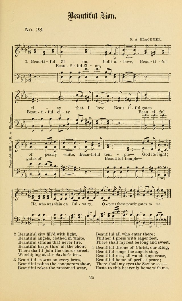 Gospel in Song: a new collection of "hymns and spiritual songs," for use in Sunday schools, praise meetings, prayer meetings, revival meetings, camp meetings and in other places ... page 25