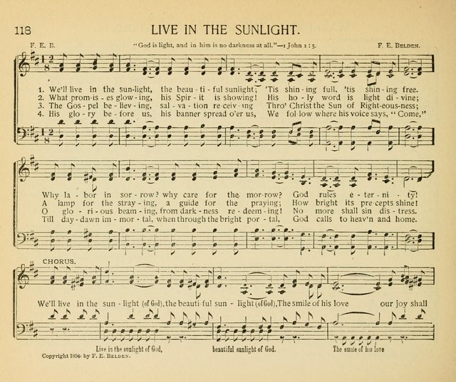 The Gospel Song Sheaf: for Sunday schools and young peoples meetings, comprising primary songs, intermediate songs, gospel and special songs, and old hymns and tunes page 118