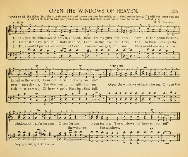 The Gospel Song Sheaf: for Sunday schools and young peoples meetings, comprising primary songs, intermediate songs, gospel and special songs, and old hymns and tunes page 137