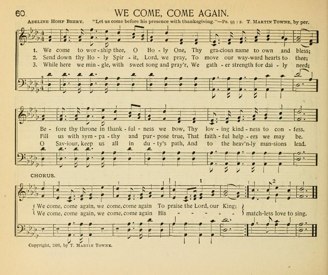 The Gospel Song Sheaf: for Sunday schools and young peoples meetings, comprising primary songs, intermediate songs, gospel and special songs, and old hymns and tunes page 60