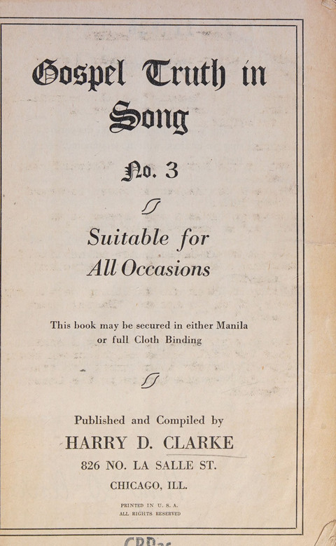 Gospel Truth in Song No. 3 page ii