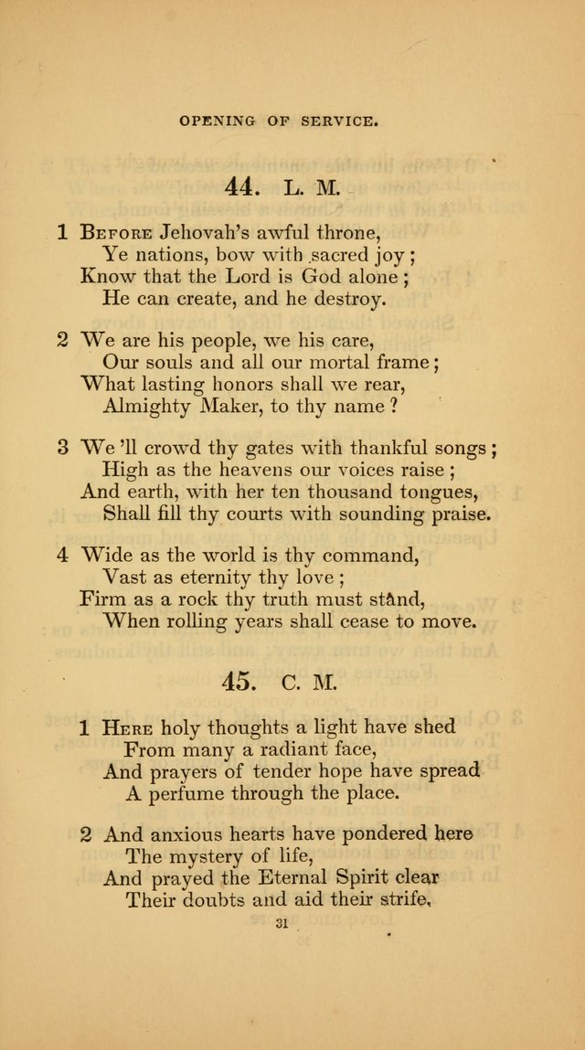 Hymns for the Church of Christ (3rd thousand) page 31