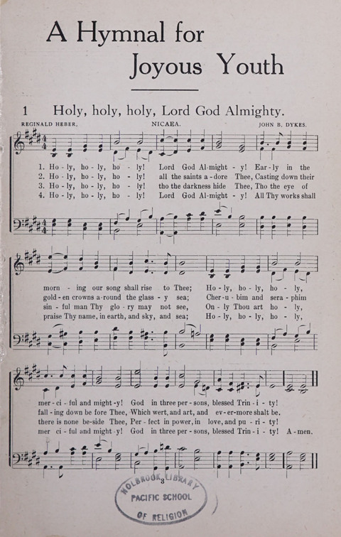A Hymnal for Joyous Youth: An all-purpose hymnal for church, young peoples
