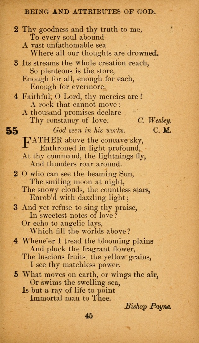 Hymnal: adapted to the doctrines and usages of the African Methodist Episcopal Church. Revised Edition page 45