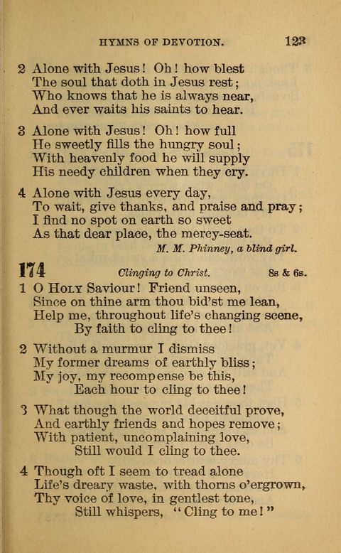 Hymns of the Ages: for Public and Social Worship, Approved and Recommended ... by the General Assembly of the Presbyterian Church in the U.S. (Second ed.) page 123