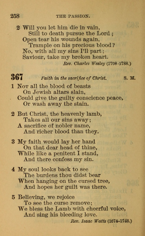 Hymns of the Ages: for Public and Social Worship, Approved and Recommended ... by the General Assembly of the Presbyterian Church in the U.S. (Second ed.) page 258