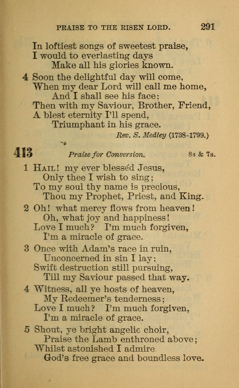 Hymns of the Ages: for Public and Social Worship, Approved and Recommended ... by the General Assembly of the Presbyterian Church in the U.S. (Second ed.) page 291