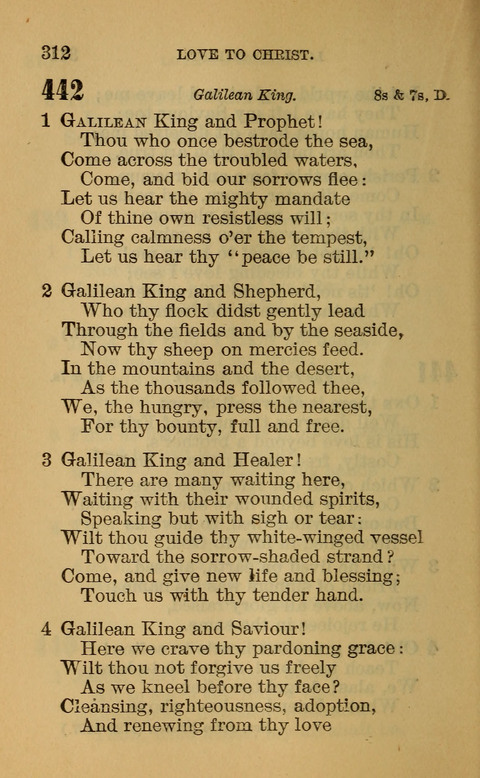 Hymns of the Ages: for Public and Social Worship, Approved and Recommended ... by the General Assembly of the Presbyterian Church in the U.S. (Second ed.) page 312