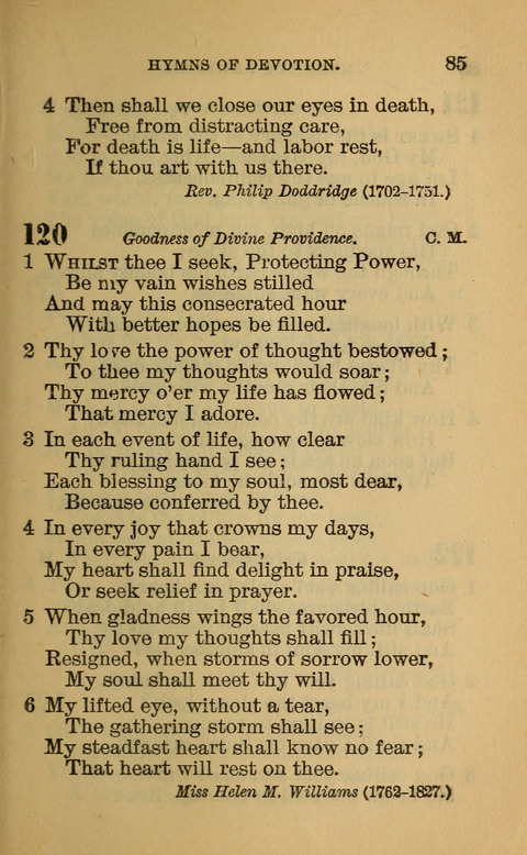 Hymns of the Ages: for Public and Social Worship, Approved and Recommended ... by the General Assembly of the Presbyterian Church in the U.S. (Second ed.) page 85
