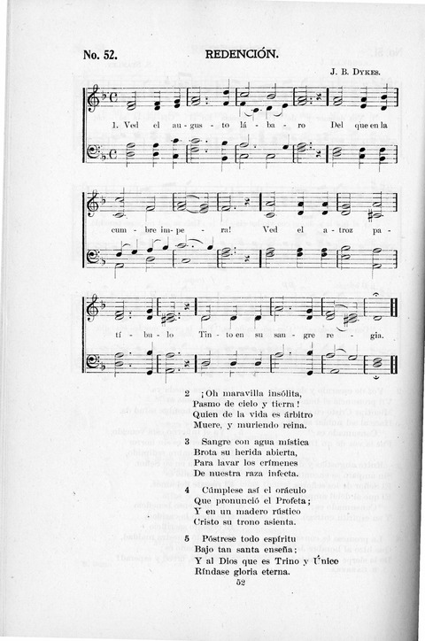 Himnario Cristiano para uso de las Iglesias Evangélicas page 52