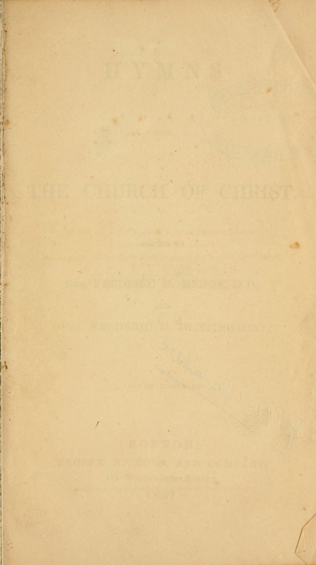 Hymns for the Church of Christ. (6th thousand) page v