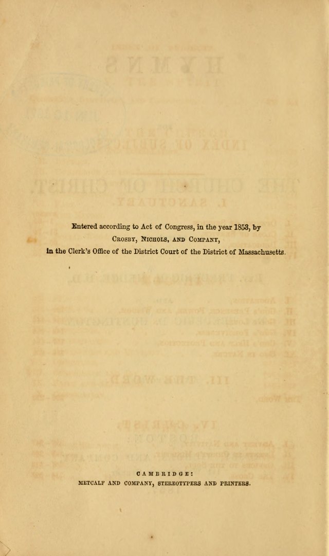 Hymns for the Church of Christ. (6th thousand) page viii