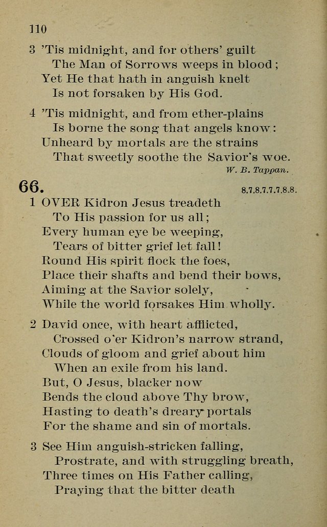 Hymnal: for churches and Sunday-schools of the Augustana Synod page 110