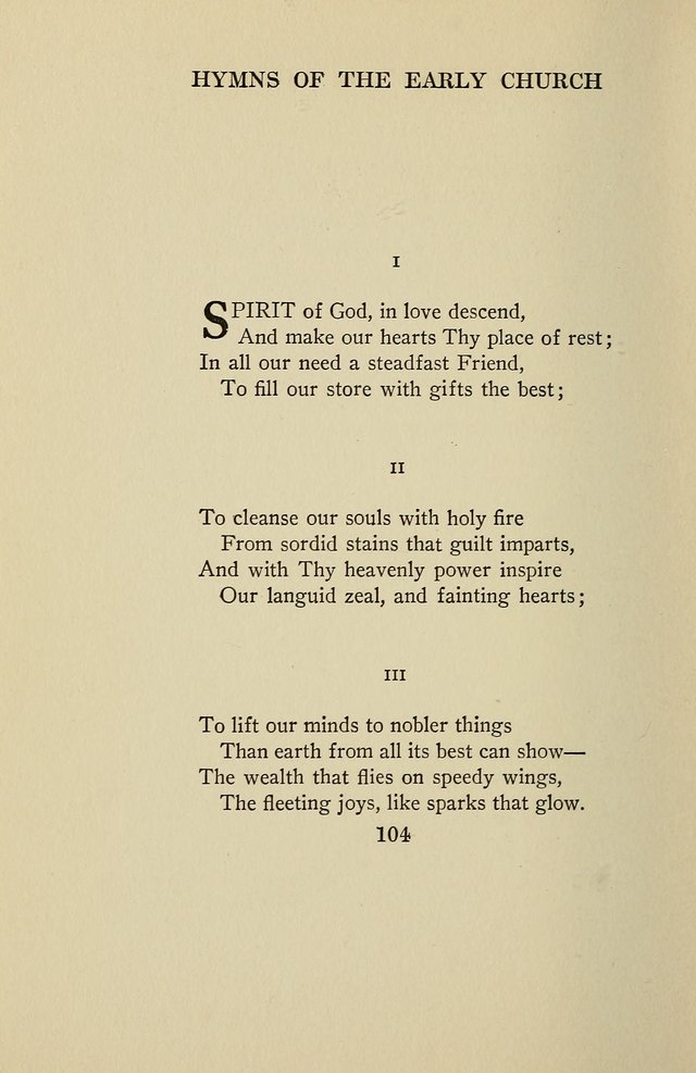 Hymns of the Early Church: translated from Greek and Latin sources; together with translations from a later period; centos and suggestions from the Greek; and several original pieces page 104