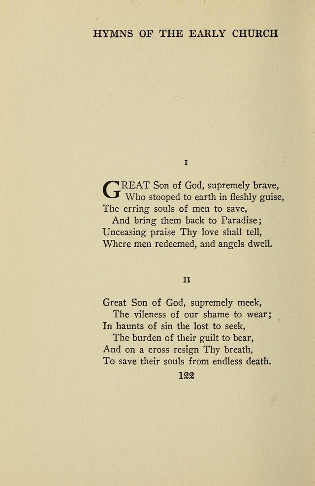 Hymns of the Early Church: translated from Greek and Latin sources; together with translations from a later period; centos and suggestions from the Greek; and several original pieces page 122