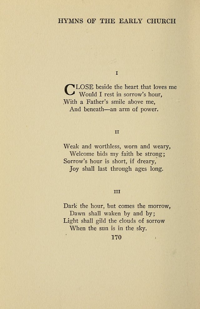 Hymns of the Early Church: translated from Greek and Latin sources; together with translations from a later period; centos and suggestions from the Greek; and several original pieces page 170