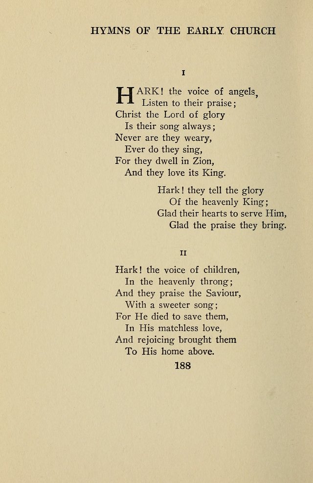 Hymns of the Early Church: translated from Greek and Latin sources; together with translations from a later period; centos and suggestions from the Greek; and several original pieces page 188