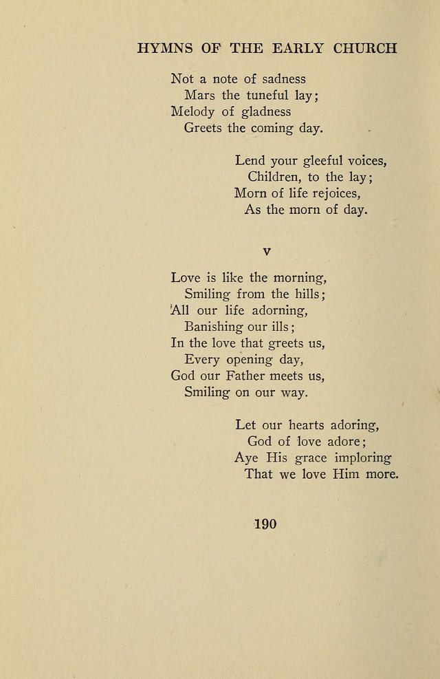 Hymns of the Early Church: translated from Greek and Latin sources; together with translations from a later period; centos and suggestions from the Greek; and several original pieces page 190