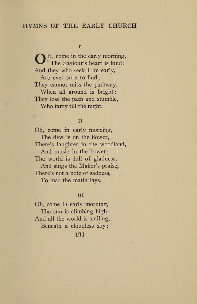 Hymns of the Early Church: translated from Greek and Latin sources; together with translations from a later period; centos and suggestions from the Greek; and several original pieces page 191