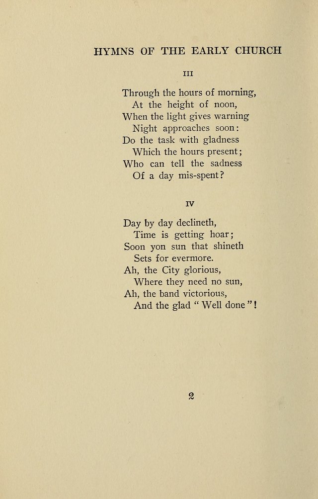 Hymns of the Early Church: translated from Greek and Latin sources; together with translations from a later period; centos and suggestions from the Greek; and several original pieces page 2
