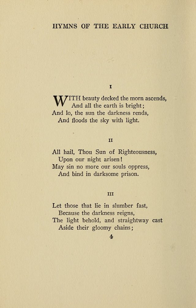 Hymns of the Early Church: translated from Greek and Latin sources; together with translations from a later period; centos and suggestions from the Greek; and several original pieces page 4