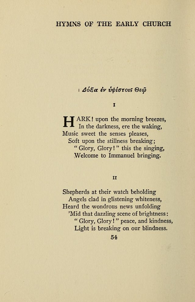 Hymns of the Early Church: translated from Greek and Latin sources; together with translations from a later period; centos and suggestions from the Greek; and several original pieces page 54