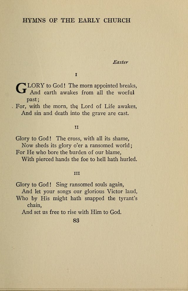Hymns of the Early Church: translated from Greek and Latin sources; together with translations from a later period; centos and suggestions from the Greek; and several original pieces page 83