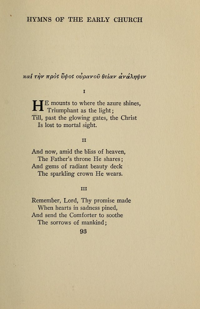 Hymns of the Early Church: translated from Greek and Latin sources; together with translations from a later period; centos and suggestions from the Greek; and several original pieces page 93