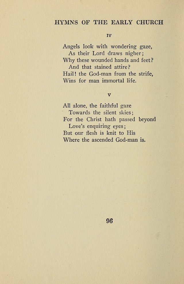 Hymns of the Early Church: translated from Greek and Latin sources; together with translations from a later period; centos and suggestions from the Greek; and several original pieces page 96
