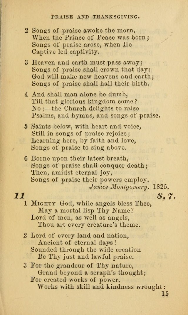 Hymns for the use of the Evangelical Lutheran Church, by the Authority of the Ministerium of Pennsylvania page 15