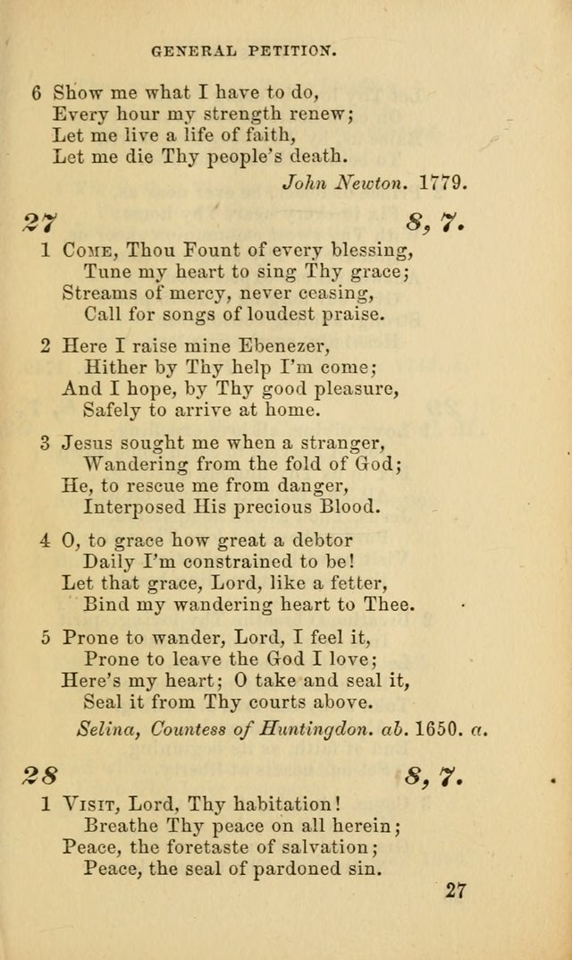 Hymns for the use of the Evangelical Lutheran Church, by the Authority of the Ministerium of Pennsylvania page 27