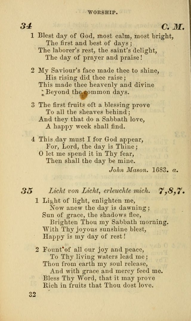 Hymns for the use of the Evangelical Lutheran Church, by the Authority of the Ministerium of Pennsylvania page 32