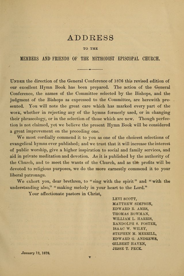 Hymnal of the Methodist Episcopal Church: with tunes page ix