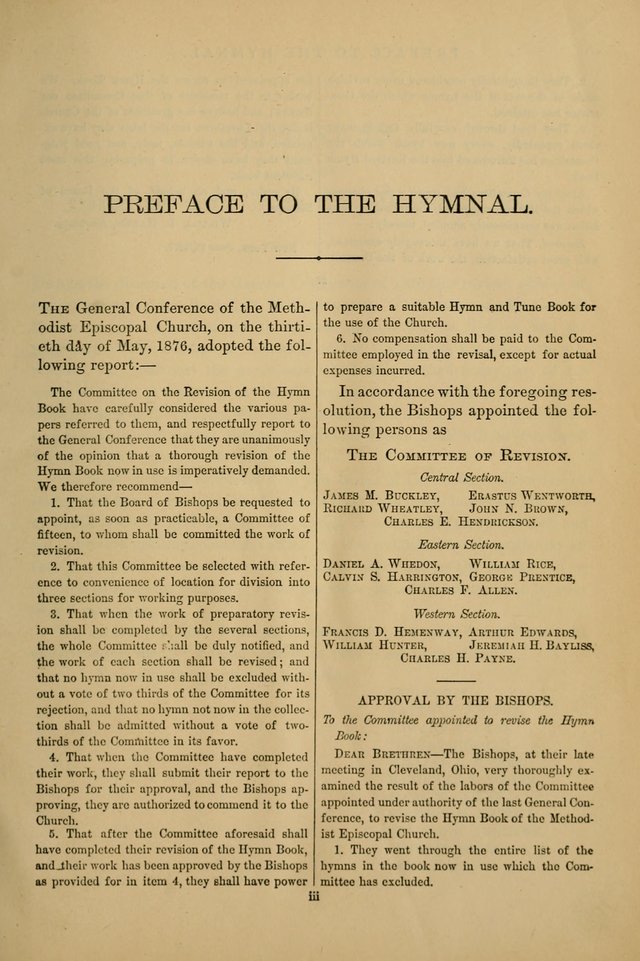 Hymnal of the Methodist Episcopal Church: with tunes page vii