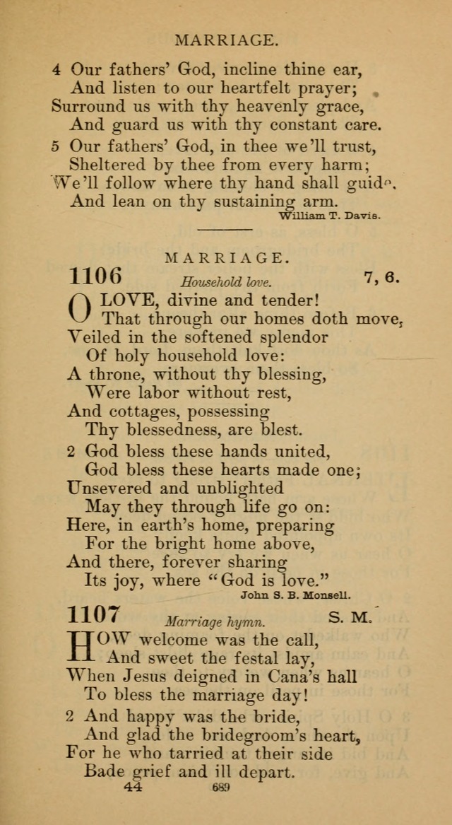 Hymnal of the Methodist Episcopal Church page 689