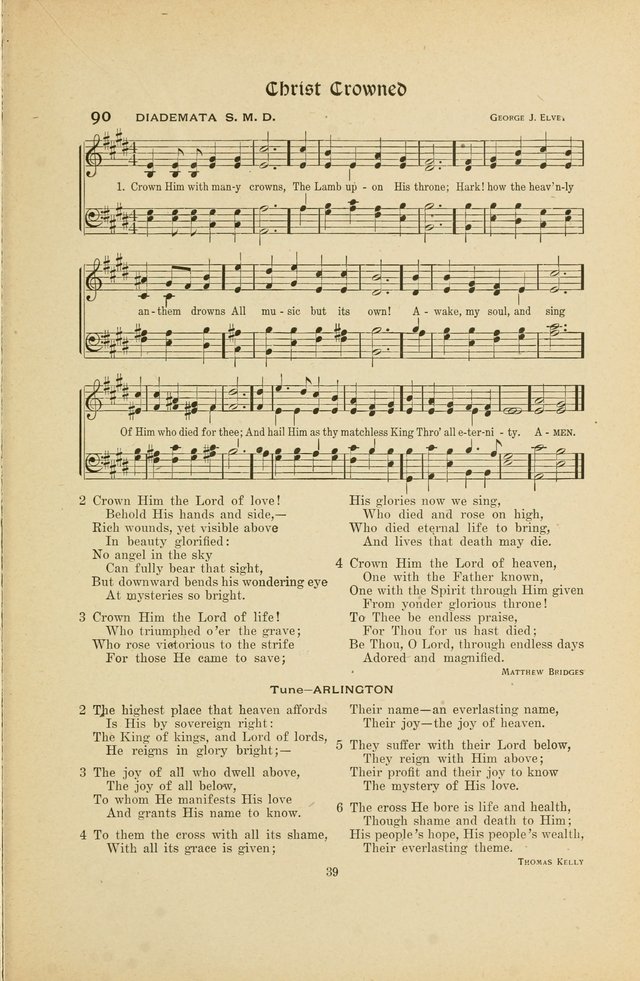 Hymns, Psalms and Gospel Songs: with responsive readings page 39