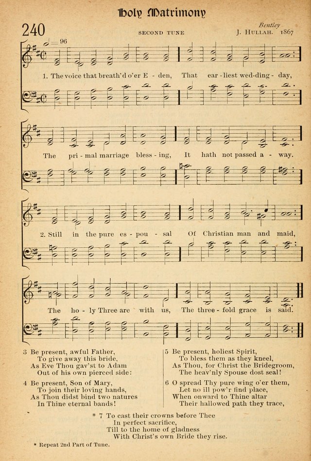 The Hymnal: revised and enlarged as adopted by the General Convention of the Protestant Episcopal Church in the United States of America in the of our Lord 1892..with music, as used in Trinity Church page 276