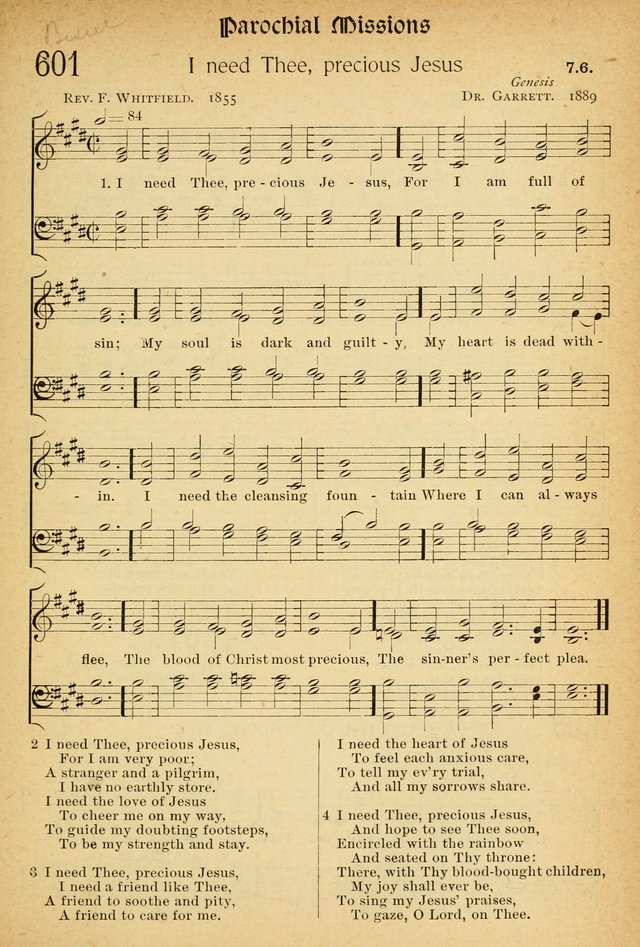The Hymnal: revised and enlarged as adopted by the General Convention of the Protestant Episcopal Church in the United States of America in the of our Lord 1892..with music, as used in Trinity Church page 663