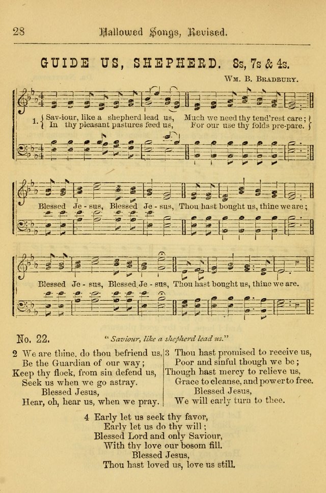 Hallowed Songs: for prayer and social meetings, containing hymns and tunes, carefully selected from all sources, both old and new, and are of the most spiritual..(Newly Revised) page 28